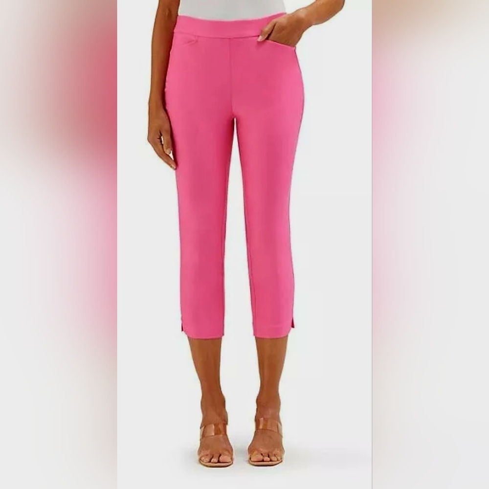 Rafaella Pink Stretch Capri Crop Pants, NWT, Size 6